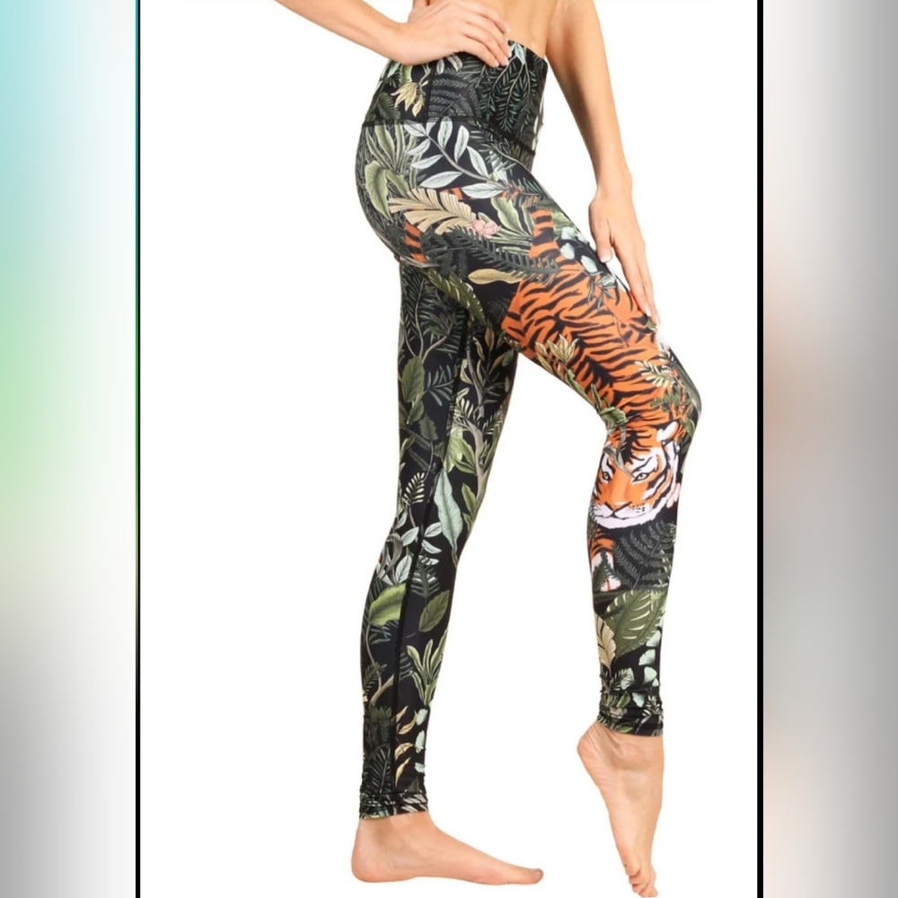 Yoga Democracy Rawr Talent Jungle Eco-friendly Yoga Pants Size Medium